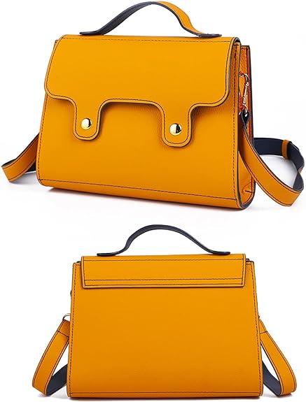 Crossbody Bags For Women Yellow Leather Cute Phone Designer Waterproof Adjustable Shoulder Straps Handbag Purse Bag Girl 