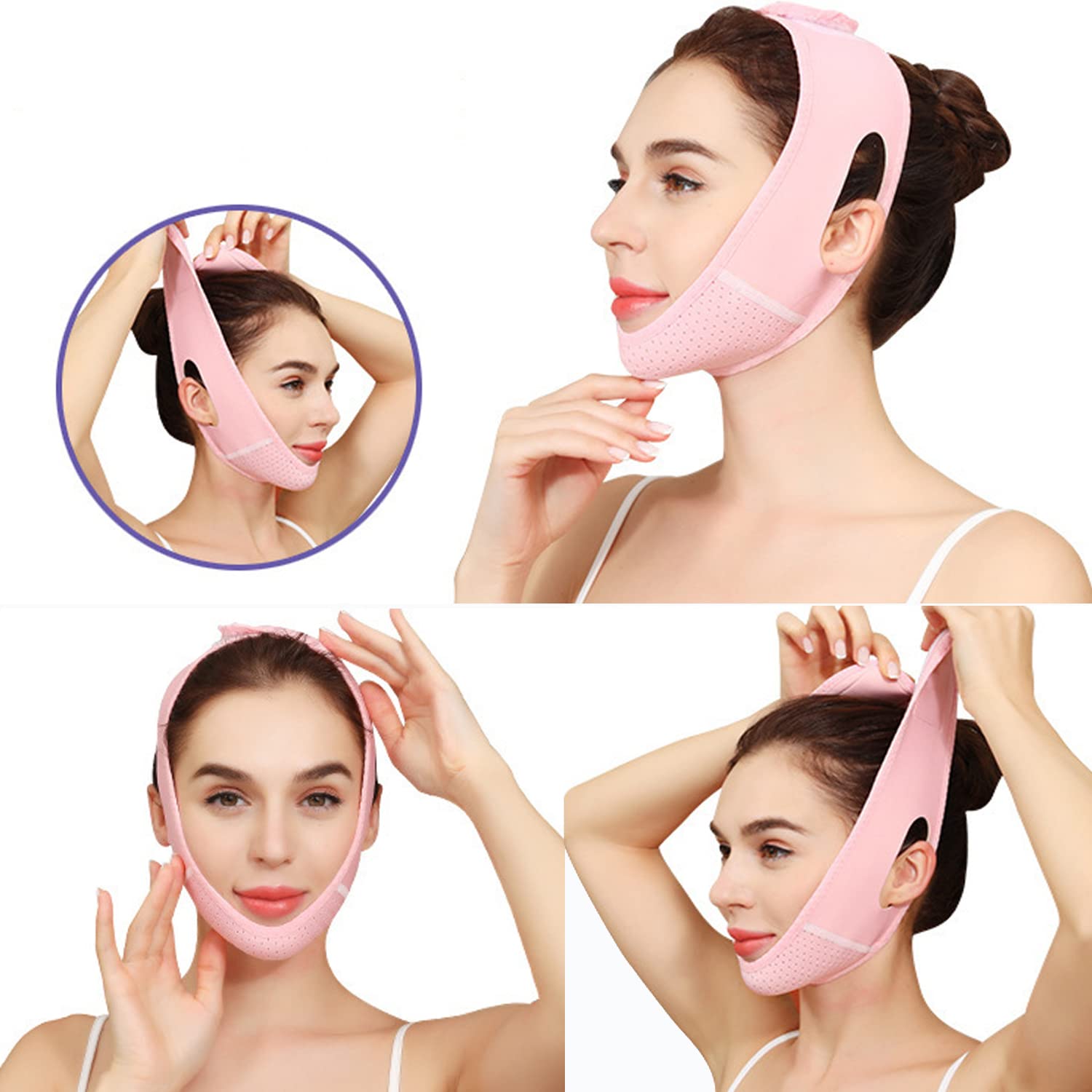 Reusable Double Chin Reducer V Line Face Lifting Tape V Shaped Slimming Face Mask Facial Slimming Strap For Firming and T