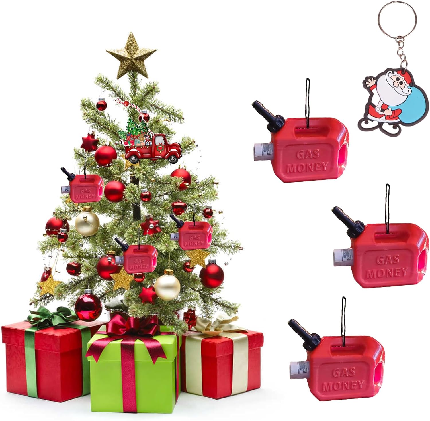 2023 Gas Can Ornament - A Fun and Festive Christmas Money Holder to Enhance Your Tree Ornaments（3pcs）